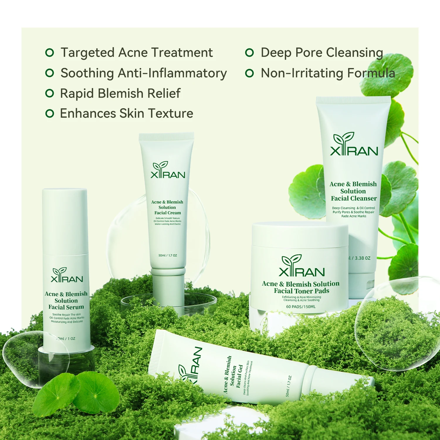 Private Label CICA Anti Acne Skincare Set